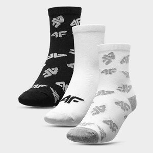 4F HJL21-JSOM003 GREY+WHITE+BLACK Ponožky EU 32/35 HJL21-JSOM003 GREY+WHITE+BLACK
