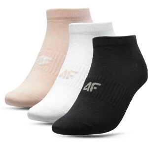 4F H4L21-SOD008 LIGHT PINK+WHITE+DEEP BLACK Ponožky EU 39/42 H4L21-SOD008 PINK+WHITE+BLACK