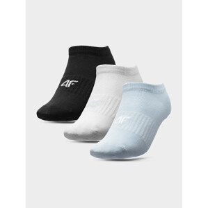 4F HJL22-JSOD001 LIGHT BLUE+WHITE+DEEP BLACK Ponožky EU 32/35 HJL22-JSOD001 BLUEWHITEBLACK